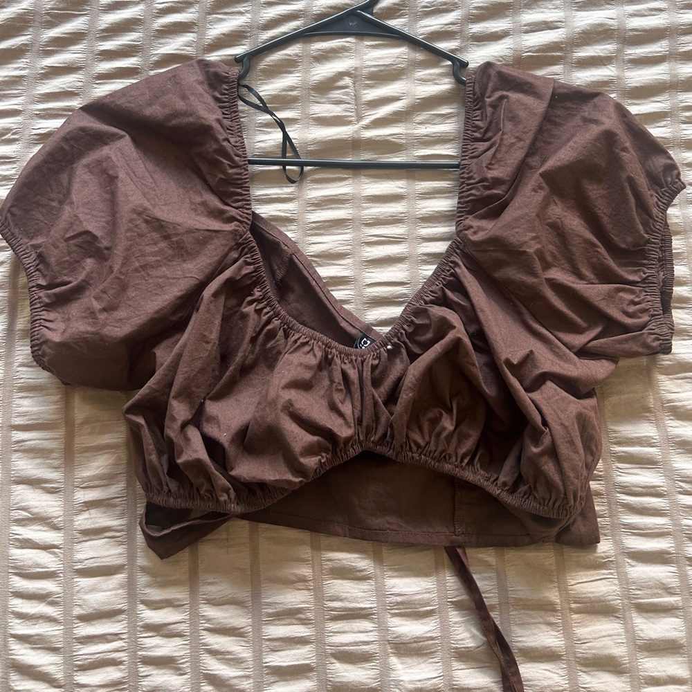 H&M DIVIDED Size-XL Chocolate Brown Crop Top